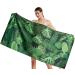 CHARS Microfiber Quick Drying Beach Towel - Large 30 x 60 inches - Green Leaf Design - Super Absorbent & Sand Free - Ideal for Travel, Gym, Camping, Yoga, Outdoor Activities - Includes Carrying Bag - Buy Online on GoSupps.com