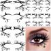 12 Pairs Black Fabric Eye Shadow Tattoo Sticker Reusable Eye Liner Stickers Party Lace Stickers Halloween Temporary Eye Tattoo Stickers Luxury Lace Stickers Halloween Makeup Tool for Party or Stage