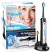 Pyle Health Ultra Sonic Wave Rechargeable Electric Toothbrush with 3 Brush Modes Two Minute Timer 2 Oral Brush Heads Automatic Charging Dock Holder - for Kids Teens Adults - PHLTB41BK.5 (Black)