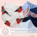 Dance Pattern Kids Face Mask - Washable 100% Cotton Nose Bracket & Filter Bag Oeko-Tex Standard 100 Red Gray Birds Design - Buy Online on GoSupps.com