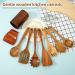 Abizarch 9 Pcs Cooking Cutlery Set with 7 Hooks Teak Wood Kitchen Utensils Set No Scratch Cooking Utensils Set Smooth Finish Cooking Utensils Set for Home Everyday Use ZHAZHAMO(Style 1) - Buy Online on GoSupps.com