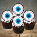 PRECUT Eyeball Cupcake Toppers Eyeballs Edible Cake Decorations Edible Halloween Decorations Halloween Cupcake Toppers Creepy Eye Cake Toppers (12)