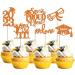 Pack of 24 Graduation Cake Decorations Graduation 2023 Cupcake Toppers Graduation Cake Decorations Cake Topper for Graduation Party Graduation Promms New Orange Style 1-orange