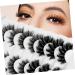 minkissy 7 Pairs Eyelashes Fake Lashes Full False Lashes Natural Look Wispy Strip Lashes 3d Faux Lashes Manga Lashes Cluster Fluffy Spiky Lashes Clear Lash Band Miss Bulk Set Fiber