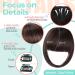 Buy Clip in Bangs | Medium Brown Synthetic French Bangs Hair Extensions for Women - Natural Curved Fringe for Daily Wear - Buy Online on GoSupps.com