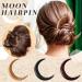 Hand Carved Crescent Moon Hair Fork Set - 3 Pcs Wood Hair Stick, Clip & Pin for Women - Small Size - Crescent Moon Hair Accessories in 3 Colors - Buy Online on GoSupps.com