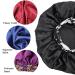 2PCS Satin Bonnets for Women - Black+Purple Satin Silk Sleep Cap for Curly Hair & Braids - Buy Online on GoSupps.com