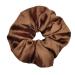 INNCHY XXL Large Satin Silk Scrunchies  Oversize Hair Scrunchies for girls No Damage Washable Elastic Hair Ties Ponytail Holder(Large Brown)