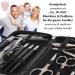 Three Swords 16 pcs Manicure Pedicure Set 'Cinisello' - High-Quality Synthetic Leather Nail Case for Hand & Foot Care - Black - Buy Online on GoSupps.com