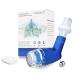 Qriellp Portable Breathing Exercise Device for Lungs Mucus Removal Mchine for Breathing Problems Breathing Trainer for Lung Cleanse (Blue)