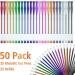 Shuttle Art 50 Pack Metallic Gel Pens - 25 Pens Set + 25 Refills for Adult Coloring & Drawing - Metallic Tone Art Markers - Buy Online on GoSupps.com