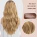 Buy Ombre Brown Blonde Long Wavy Lace Front Wig - 65 cm Synthetic Hair for Women - Buy Online on GoSupps.com