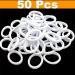 50 Pcs White Elastic Hair Ties for Girls - Stretchy Ponytail Holders - Teens Scunci Accessories - Seamless Nylon Scrunchies Bands - Gentle Fine-Hair Hold - Buy Online on GoSupps.com