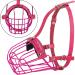BRONZEDOG Pitbull Dog Muzzle - Adjustable Metal Mask with Leather Straps for Large Dogs - Pink Amstaff Wire Basket Muzzle - Buy Online on GoSupps.com