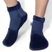 IceHOF cooling socks with 4 cooling packs - gentle fabric / 1 pair with cool pads gel cold therapy for feet toes in chemo therapy rheumatism cold chemo - unisex size.L blue