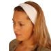 Cosmetic hairband cotton stretch white width 8 cm circumference 38 cm