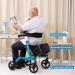 Healconnex Folding Rollator Walker with Seat & 8 Wheels - Lightweight Aluminium Frame - Comfort Handles & Thick Backrest - Blue - Buy Online on GoSupps.com