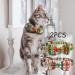 Casidoxi 2 Pack Cat Christmas Collars with Bell - Xmas Plaid Bowtie + Reindeer & Xmas Tree Stripe - Breakaway Safety Collars for Kittens - Buy Online on GoSupps.com
