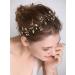 fxmimior Wedding Bridal Vintage Leaf Headband Headpiece Tiara Bride Hair Accessories (gold)