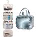Narwey Hanging Travel Toiletry Bag for Women - Blue Stripe Medium Size Organizer for Cosmetics and Makeup - Ideal Travel Accessory - Buy Online on GoSupps.com