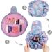 Intirilife Gray Pink Flamingo Cosmetic Bag - 62x54cm Round Travel Organizer with 2 Inner Zip Compartments for Makeup - Stylish Cultural Design - Buy Online on GoSupps.com