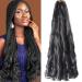 8 Packs French Curly Braiding Hair 22 Inch Loose Wave Spiral Curly Crochet Hair for Black Women Pre Stretched Braiding Hair with Curly Ends (22 inch 1B) 22 Inch(pack of 8) 1B