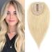 6" SEGO Hair Toppers for Thinning Hair Women Real Remy Human Hair 2.5 * 9cm CENTRAL SILK BASE One Piece Clip in Hairpieces Extension 130% Density (#613 Bleach Blonde)