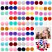 Mruq pet 100pcs Dog Hair Puff Ball Bows, Bulk Small Dog Grooming Round Pom Pom Bows with Rubber Bands 0.98 inches, Mix Pet Puppy Mini Dog Bows, Yorkie Dog Bows for Dog Hair Accessories FL013-100PCS