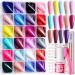 Teenitor Long Coffin Press On Nails Full Cover Color Coffin Nail Tips, 576pcs Coffin Fake Nails Long Press On Coffin Nails Long Ballerina False Nails, 24 Colors Glue On Nails Long Coffin, Acrylic Nail Clipper, Nail Art Stickers for DIY Fake Nails 24 Color