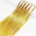 Gold Hair Tinsel Extensions - 250 Strands for Girls and Women | Holographic Sparkle Glitter | Synthetic Straight Hair Decoration - Buy Online on GoSupps.com