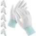6 Pairs Quilting Gloves for Free-Motion Quilting  Machine Quilting Gloves  Lightweight White Nylon Quilting Gloves for Sewing Quilters (Green  M) Green Medium