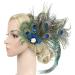 Peacock Feather Hair Clip - Retro Wedding Carnival Party Hairpin for Women and Girls - Buy Online on GoSupps.com
