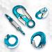 ProClimb Aluminum Double Lock Captive Eye Forged Snap Hook 27kN Aqua Blue - High Strength 23kN - Buy Online on GoSupps.com