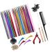 kawehiop Versatile 12 Colors Hair Extension Tinsel Kit 2400 Strands for Styling Women and Men 94cm 1Set 1Set 94cm