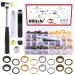 Hilitchi 160 Sets 1/2 Inch Grommets Eyelets Grommet Kit with Punch Hole Tool Installation Tool for Tarpaulin, Fabric, Curtains and Craft Making, Tarpaulin Repair (Assorted Color)