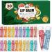 AZEN 30 Pack Lip Balm Natural Lip Balm Bulk Lip Care Product Moisturizing Lip Balms for dry cracked lips Valentines Gifts Easter Basket Stuffers - 10 Flavors A-30
