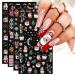 JMEOWIO 3D Embossed Christmas Glitter Nail Art Stickers Decals Self-Adhesive 5D Snowflake Xmas Winter Holiday Santa Cute Nail Supplies Nail Art Design Decoration Accessories 4 Sheets