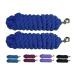 Majestic Ally Pack of 2 Solid Cotton Lead Rope for Horses & Livestock  10 Foot Long and 5/8 inch (16MM) Thick - Replaceable Heavy-Duty Satin Bolt Snap  Handmade  Soft, Broken in Feel (Royal Blue)