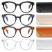LOUOL 4 Pack Readers for Women Reading Glasses Blue Light Blocking Anti UV Ray Glare Fatigue Eyeglasses Fashion 4 Colors 4 Pack Mix 2.0 x