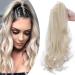 Ponytail extension ponytail braid with clip hair parts hair extension hair pussy hair heat resistant (smooth+wavy) like real hair 18 "(45cm) bleached blonde 45 cm bleached blonde