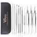 Blackhead Remover Tools  VBoo Pimple Popper Tool Kit  Extraction Tools for Nose Facial Pore  Comedone Zit Popper Tool  Blemish Whitehead Extractor Tool  for Women Men s Christmas Present (Silver)
