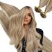 Ugeat real hair extensions with bonding 50cm u tip hair extensions real hair 1g/strands hair extension real hair keratin p10/613 light brown highlight blonde bleed blonde 50 gram 20 inch 2.u tip #10p613