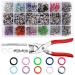 300 Sets Snap Buttons Snaps 9.5mm Metal Snaps Buttons with Fastener Pliers Press Tool Kit Perfect for DIY Crafts Clothes Hats and Sewing(10 Colors)