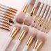 BEILI 30Pcs Professional Makeup Brush Set - Vegan Synthetic Kabuki Brushes for Face, Eyes, and Blush - Pearl White/Rose Gold - Buy Online on GoSupps.com