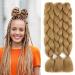 Wowcfyyds 3packs Kanecalon Kunsthaar Hair Jumbo Braids Extension Ombre Braiding Hair Hair extension 24 "Lichen Synthetic braids Box Braid Hair (Blond) Strawberry blonde