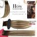 Moresoo Balayage Clip in Hair Extensions Dark Brown to Chestnut with Platinum Blonde 22 Inch 7 Pieces 120g - Buy Online on GoSupps.com