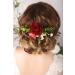 Kercisbeauty Bridal Burgundy Rose Flower Hair Clip for Wedding Floral Garden Headpiece for Brides Bridesmaid Floral Hair Clip Comb Prom Girls Hair Accessories - Buy Online on GoSupps.com