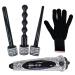 QTBeauty 3-in-1 Luxury Rhinestone Crystal Curling Wand Set with Ceramic Tourmaline Curl Wand Barrel w/Bling Automatic Hair Curler for Professional Salon-Quality Temperature Adjustable (Silver)