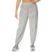 adidas Women's Studio Fleece Pants Large Medium Grey Heather/White