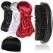 3pcs Silky Durag with Wave Brush for Men 360, Curved Medium/Hard Hair Brush Kits,A #Set A
